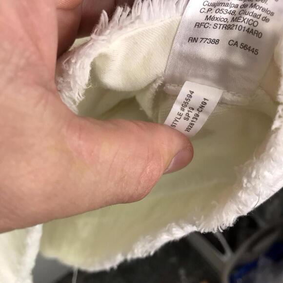 J Crew Dress Womens 4 White Denim Shift Raw Hem Pockets Modest Minimalist - Picture 6 of 10